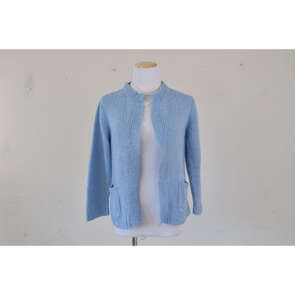 Vintage Powder Blue‎ Granny Sweater | 80s acrylic sweater size S - Picture 9 of 10
